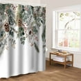 thumbnail image 5 of Christmas Bathroom Curtain 72 Inch Shower Stall Curtain with Hooks, Xmas Botanical Pinecone Eucalyptus Leaves Waterproof Polyester Bath Curtain Washable Bathtub Curtain 36''x 72'', 5 of 6