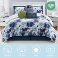 thumbnail image 2 of Lanco Floral Blue 7 Piece Comforter Set Blue/Purple, Bed Size King, Fill Polyester, 2 of 7