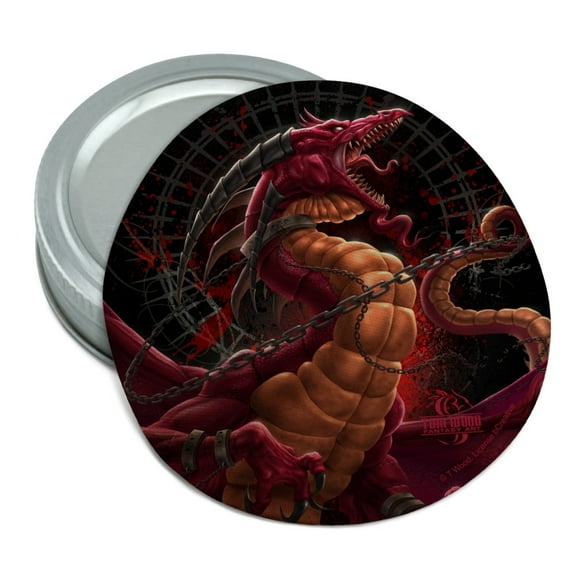 Fantasy Dragon Chained Unleashed Round Rubber Non-Slip Jar Gripper Lid Opener