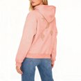 thumbnail image 4 of Ltctricy Hoodies for Women Soft Casual Long Sleeve Embroidered Hooded Sweatshirts Pullover Sweater Tops with Pockets(Pink,Small), 4 of 7