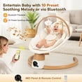 thumbnail image 6 of PRVAETU Electric Baby Swing for Infants, Portable Swing with Bluetooth, 5 Speeds, 3 Timers, 10 Lullabies, 5-Point Harness, Remote Control,Beige, 6 of 6