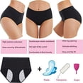 thumbnail image 3 of LEEYNEER Leak Proof Underwear for Woman Cotton Overnight Menstrual Panties Briefs (5Pack), 3 of 6