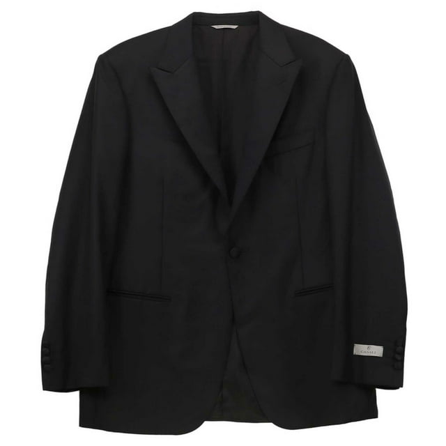 Canali Men's Black Wool Solid Suit Dress - 43 Regular