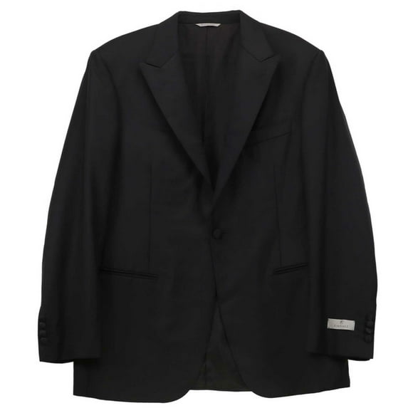 Canali Men's Black Wool Solid Suit Dress - 44 Regular