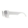 thumbnail image 3 of Minimal Color Mirror Mod Narrow Rectangle Plastic Sunglasses White Silver Mirror, 3 of 4