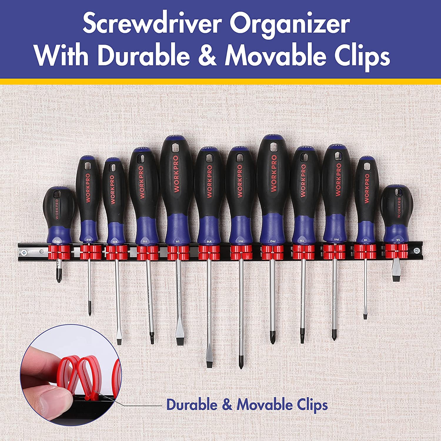 WORKPRO 12-Piece Magnetic Screwdriver Set with Organizer photo 2