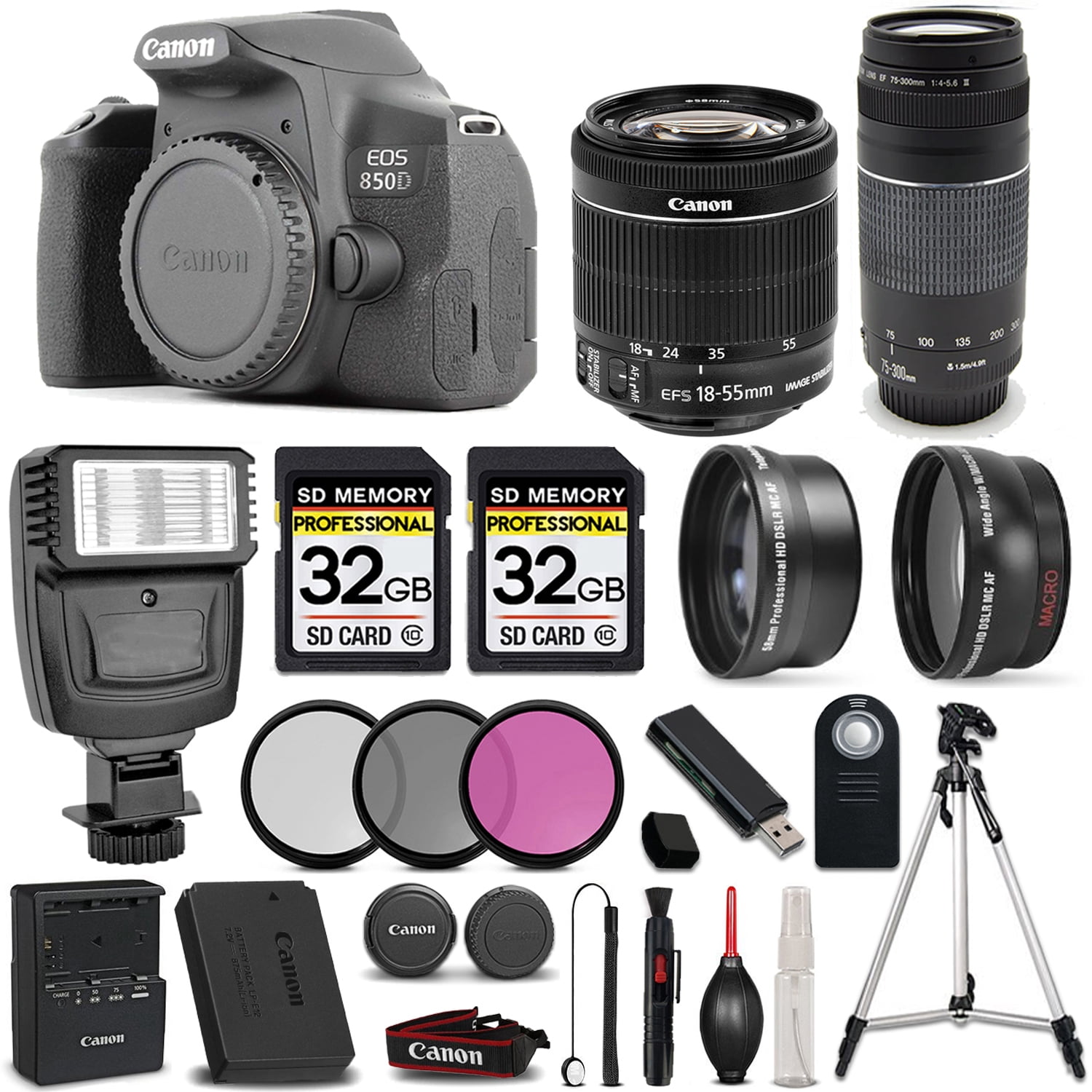 Canon EOS 850D (Rebel T8i) DSLR Camera+ Canon EF-S 18-55mm f/3.5-5.6 IS ...