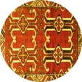 thumbnail image 1 of Ahgly Company Machine Washable Indoor Round Persian Yellow Traditional Area Rugs, 8' Round, 1 of 4