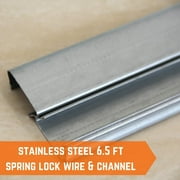 Farm Plastic Supply - Spring Wire & Lock Channel - (10 Pack) - Stainless Steel 6.5 ft Spring Lock Track & U-Channel Bundle for Greenhouse Plastic Polyethylene Film or Shade Cloth