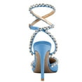 thumbnail image 3 of FSJ Women Sexy Pointed Closed Toe Pumps Sparkling Rhinestone Lace Up Sandals Stiletto High Heels Slingback Wedding Bridal Dress Shoes Size 6.5 Blue, 3 of 4