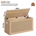 thumbnail image 2 of 40" Storage Chest Rattan-Like Storage Trunk Entryway Bench with Storage, Shoe Bench with 2 Safety Hinge, Supports 80 lb, for Living Room, Natural, 2 of 9