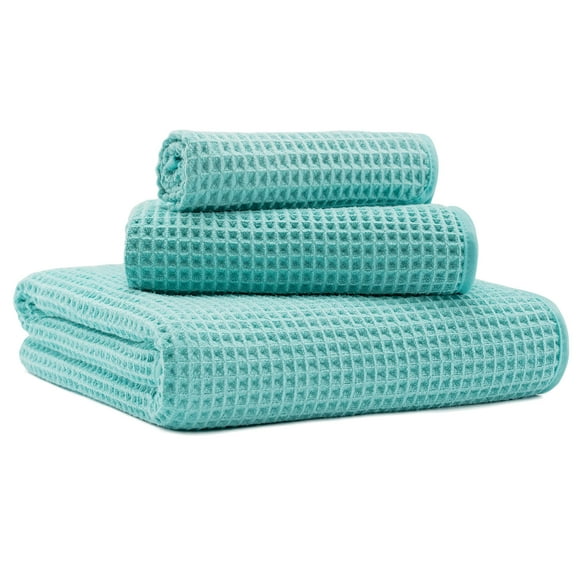 Toallas MICROFI de microfibra para baño con gofres, 3 piezas, de gran tamaño