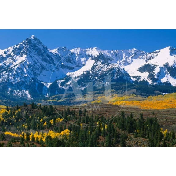 Mountains covered in snow, Sneffels Range, Colorado, USA, Scenic Unframed Photographic Print Wall Art Sold by Art.Com
