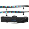 2) Chauvet COLORSTRIP 4 Ch. DMX Multi-Color DJ Light Bar/Color Strips+Carry Case