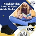 thumbnail image 2 of Yacht & Smith Wholesale Boys and Girls 97% Cotton Shoe Liner Training Socks Size 6-8, No Show Thin Low Cut Sport Ankle Socks (Black, 24), 2 of 7