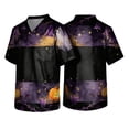 thumbnail image 2 of Domuza Halloween Scrub Tops Men Novelty Spooky Print V-Neck Short Sleeve Nursing Uniform Shirts Comfy Soft Relaxed Fit Medical Workwear 2XL, 2 of 5