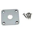 thumbnail image 1 of KAISH Chrome Flat Bottom Metal Jack Plate Flat Base Square Jackplate for Les Paul LP Guitars, 1 of 2