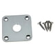 thumbnail image 1 of KAISH Chrome Flat Bottom Metal Jack Plate Flat Base Square Jackplate for Les Paul LP Guitars, 1 of 2