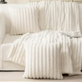 thumbnail image 6 of Softalker Faux Fur Throw Pillow Covers, Decorative Double Velvet Striped Plush Pillow Cases, 18x18 Inch Set of 2, Couch Pillow Cover for Sofa, Bedroom, Living Room (White), 6 of 6