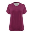 thumbnail image 4 of Ashirexll Short Sleeve Shirts for Women, Womens Tops Dressy Casual, Oversized V-neck Short Sleeve Solid Summer Base Shirt Sports T-shirt, 4 of 4