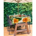 thumbnail image 3 of nqOlkjepod Orange Floral Palm Leaves Outdoor Tablecloth with Umbrella Hole & Zipper, Tropical Summer Botancial Rectangle Table Cover 60x84 Inch, Dining Waterproof Table Cloth Protector for Patio, 3 of 7