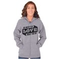 thumbnail image 4 of Do What You Love Quote Cute Inspiring Unisex Fleece Graphic Zip Up Hoodie Brisco Brands 2X, 4 of 5