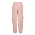 thumbnail image 6 of Biziza Women Sweatpants High-Waisted Overalls Cinch Bottom Womens Sweatpants Elastic Waist Sweatpants Drawstring with Pockets Pink XL, 6 of 7