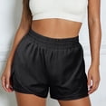 thumbnail image 7 of Women's Solid Color Casual Shorts with Pockets, Elastic Waistband Lounge Shorts, Breathable Woven Summer Bottoms for Home Leisure, Walking, Beach, 7 of 7