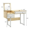 thumbnail image 2 of Costway Vanity Table with Flip Top Square Mirror Makeup Dressing Table Writing Table, 2 of 10