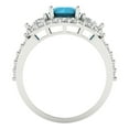 thumbnail image 4 of 2.16 ctw 3 Stone Anniversary Ring for Women | Round Cut Simulated Turquoise | Hyperallergenic Solid 14K White Gold, 4 of 5