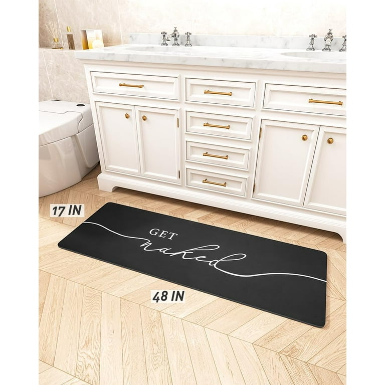 Bath Mat-Super Absorbent Quick Dry Get Naked Bath Mats for Bathroom Floor  Non Slip-Bathroom Mats with Rubber Backing-Ultra Thin Bathroom Rugs Fit  Under Door, 17 x 24, Terracotta 