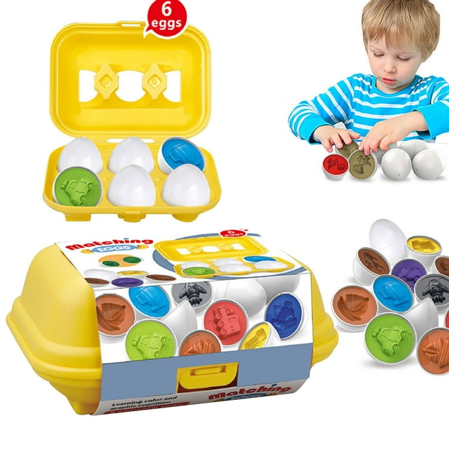 Hbdhejl Matching Egg Educational Color Shape Pairing Shapes And Sorting Recognition Skills Egg Detachable Simulation Egg Educational Toy Toddler Toys *6Pcs