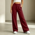 thumbnail image 2 of Liuinsasek Women's Winter Long Sweatpants Loose Wide Leg Pants Elastic Waistband and Pockets High Waisted Sweatpants, 2 of 10