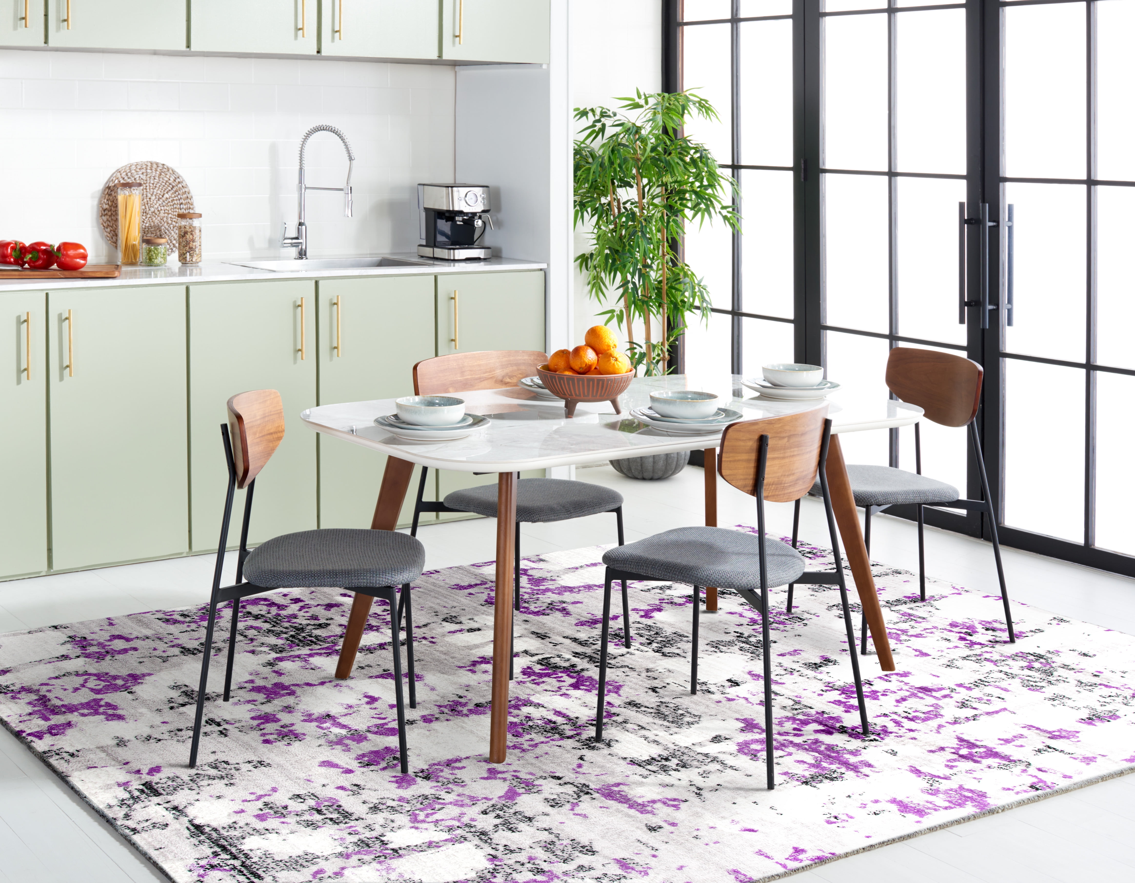 SAFAVIEH Skyler Langston Distressed Area Rug, Grey/Purple, 11' x 16'