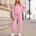 thumbnail image 5 of Women's 2 Piece Sets Fall Casual Outfits Drop Shoulder Full Zip Hooded Jacket Elastic Waist Sweatpants Daily Loungewear Suits Pink XXL, 5 of 6