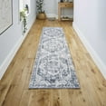 thumbnail image 4 of JONATHAN Y  Pavel Bold Distressed Medallion Low-Pile Machine-Washable Area Rug 2 X 8 - Cream/Blue, 4 of 5