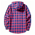 thumbnail image 4 of hoksml Men's Plaid Shirt Jacket - Button Front Flannel Overshirt with Chest Pocket, Soft Lightweight Casual Top for Spring Fall, 4 of 6