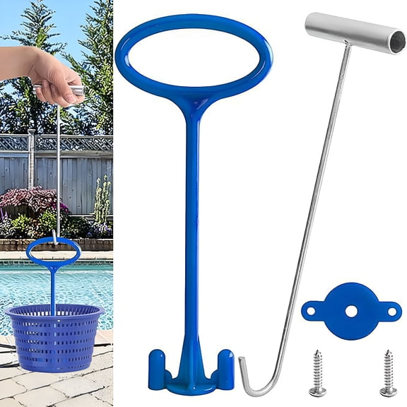 HIBIBUD Pool Skimmer Basket Hook,Universal Basket with Handle Fit All Pool Skimmer for Debris Removal
