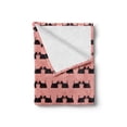 thumbnail image 2 of Scottie Dog Soft Flannel Fleece Throw Blanket, Animals Romance Couple in Love with Hearts on Pink Polka Dotted Background, Cozy Plush for Indoor and Outdoor Use, 50" x 60", Multicolor, by Ambesonne, 2 of 6