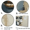 thumbnail image 3 of Designart "Collage Of An African Woman In Blue And Beige I" Africa Floater Framed Wall Art Living Room, 3 of 5