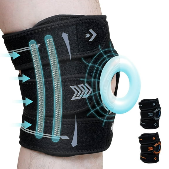 Plus Size Knee Brace for Knee Pain,UNEEI Knee Support with Adjustable Straps and Side Stabilizers for Men Women, Ideal for Running and Post-Surgery Recovery