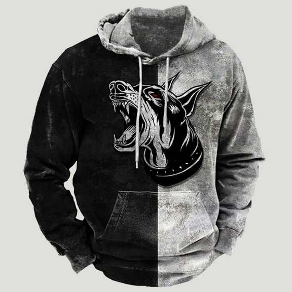 Patlollav Winter Sweatshirts,Mens Fall/Winter Cotton Tops Comfortable Long Sleeve Hooded Sweatshirts M-3XL