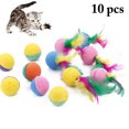 thumbnail image 1 of 10PCS Cat Ball Toy Creative Feather Latex Cat Exercise Ball Cat Play Toy, 1 of 6