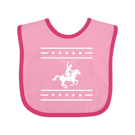 Inktastic Cowboy Silhouette Team Roping Rodeo Boys or Girls Baby Bib