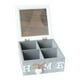 thumbnail image 4 of Caja de almacenamiento de madera, organizador de escritorio multiusos, soporte para regalos, joyero, 4 ranuras Azul, 4 of 9