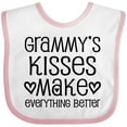 thumbnail image 3 of Inktastic Grammy Kisses for Granddaughter Girls Baby Bib, 3 of 4