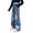 Blue, variant on Ruyang Girls Trendy Baggy Jeans Straight Wide Leg Pants for Girl Kids Loose Fit Hight Waisted Denim Pants with Pocket
