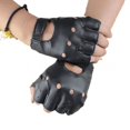 thumbnail image 2 of Guantes con remaches para hombre, estilo punk hip-hop, guantes de medio dedo no convencionales, 2 of 2