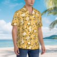 thumbnail image 2 of Lsque Daisies Flowers pattern Hawaiian Shirt for Men, Unisex Summer Beach Casual Short Sleeve Button Down Shirts-Small, 2 of 9