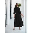 thumbnail image 3 of NAYAOTO Women's Maxi Shirt Dress - 2026 Long Sleeve Button Casual Fall A-line Work Tiered Dresses with Belt and Pockets, 3 of 9